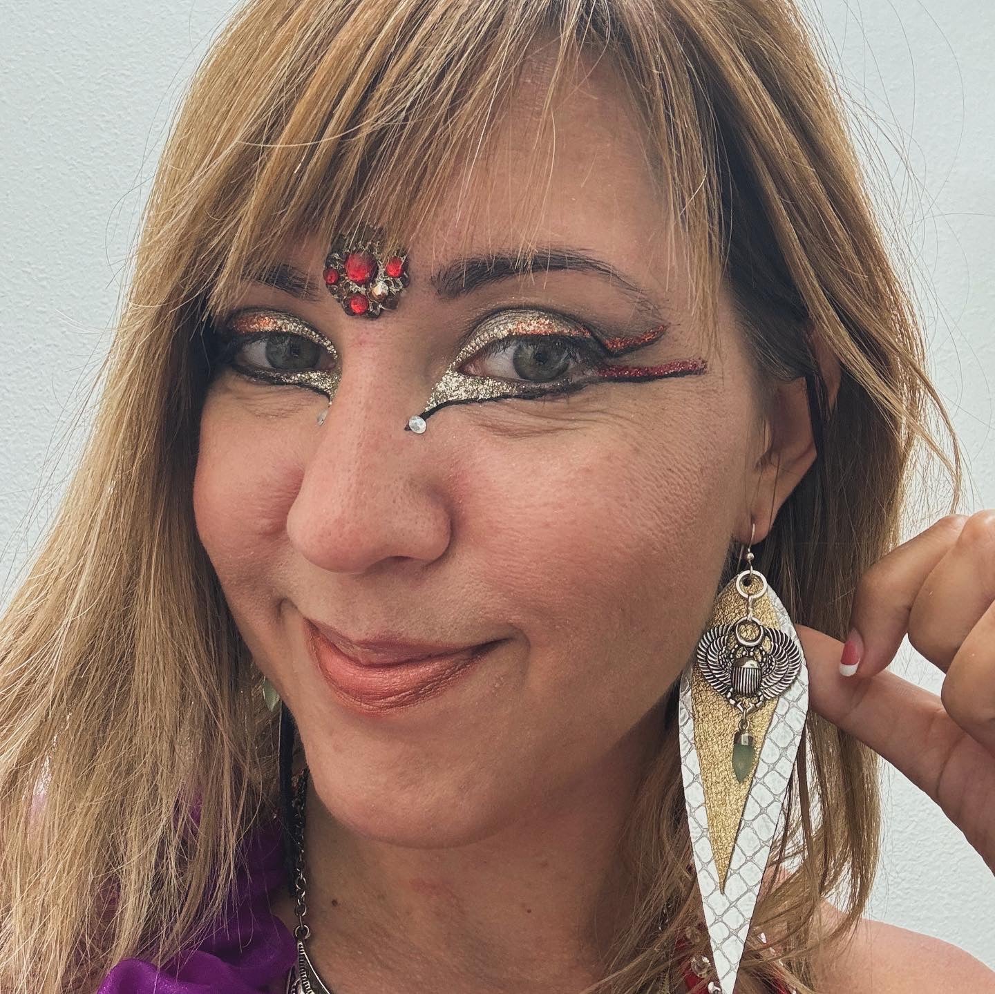 "Winged Scarab" Leather Earrings