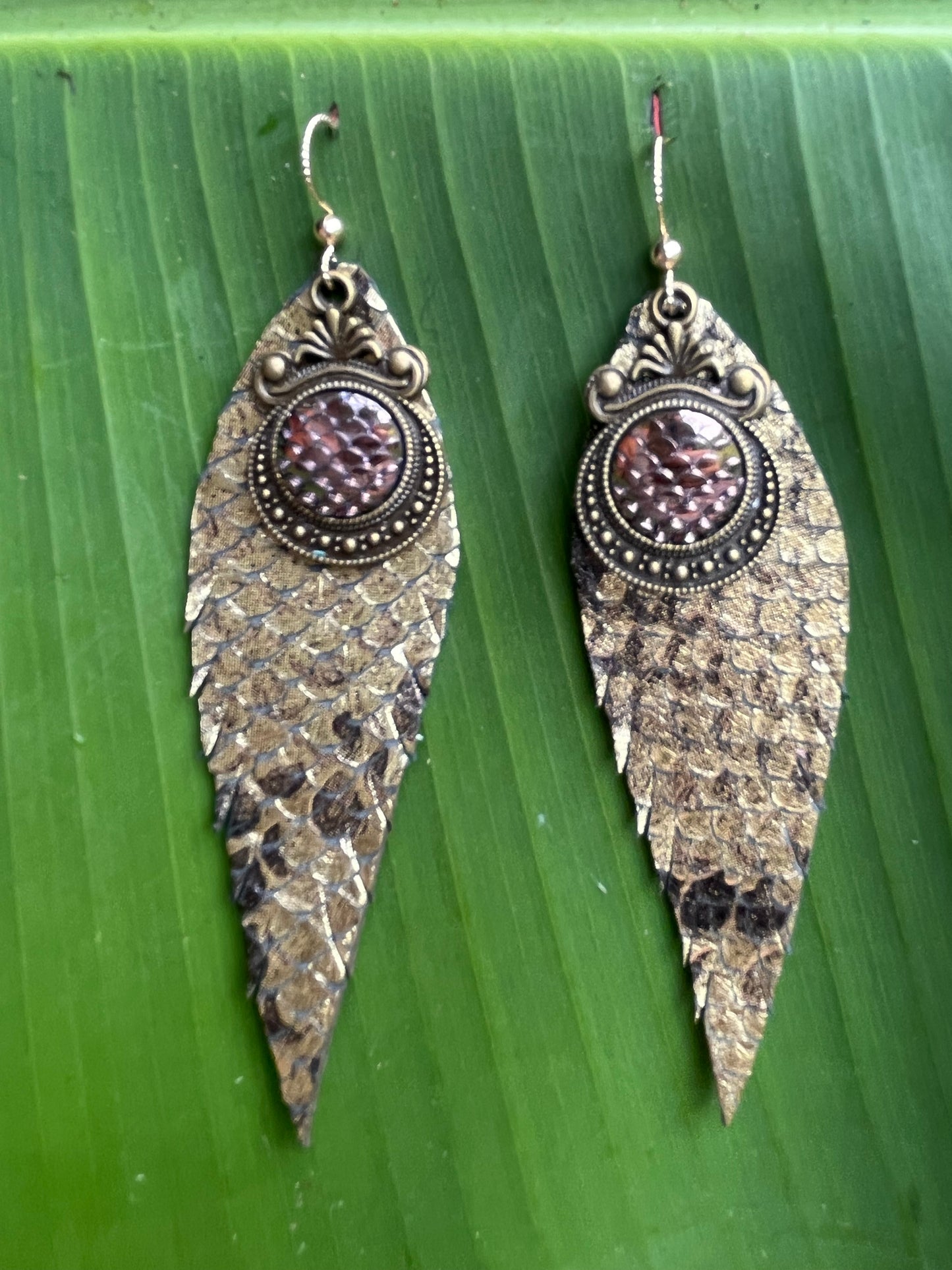 "Maui Mermaid" Single Layer Leather Earrings