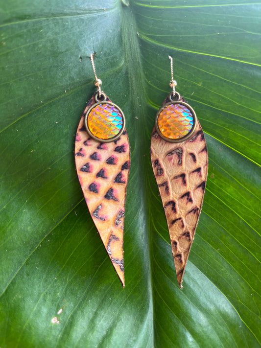 "Mini Mermaid" Single Layer Leather Earrings