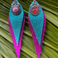"Queen Mermaid" Double Layer Leather Earrings