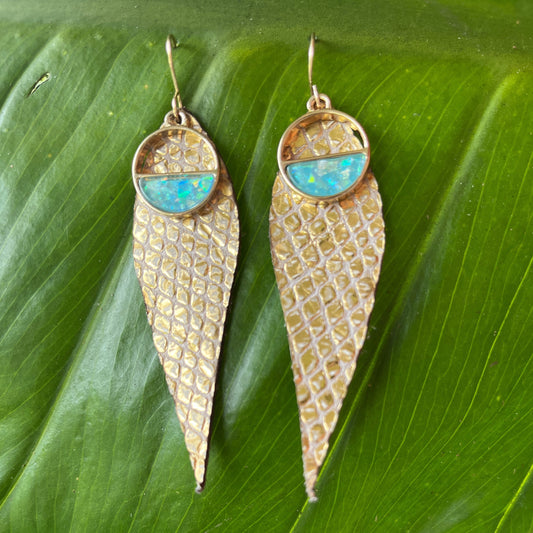 "Into the Sea" Single Layer Leather Earrings