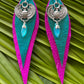 "Winged Scarab" Leather Earrings